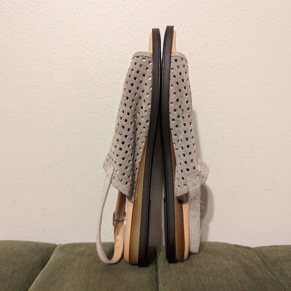 Barbara Barbieri Gray Suede Perforated Laser cut Sandals Italy 10 - Picture 4 of 9
